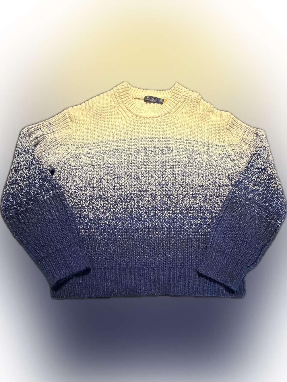 Polo Ralph Lauren Wool Cashmere Cotton Ombré Sweater Women’s Large chunky